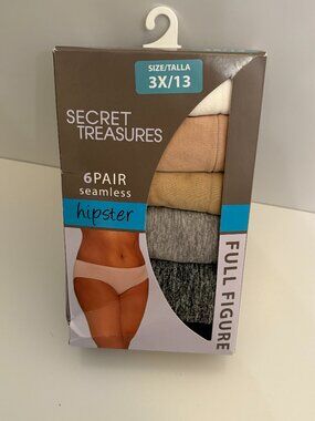 Secret Treasures 6-Pair Seamless Hipster Underwear Full Figure NEW size 3x / 13